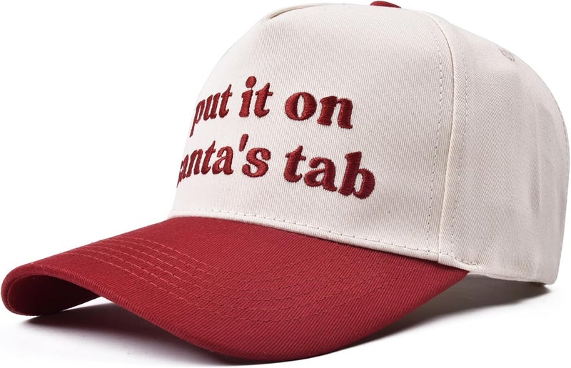 Erying Christmas Trucker Hat for Women Men Two Tone Vintage Embroidered Baseball Cap Funny Gift - Image 2